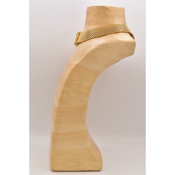 Vintage Chunky Choker Collar Necklace Heavy Thick Chain Gold Tone 1980s Bin6A - Picture 10 of 12